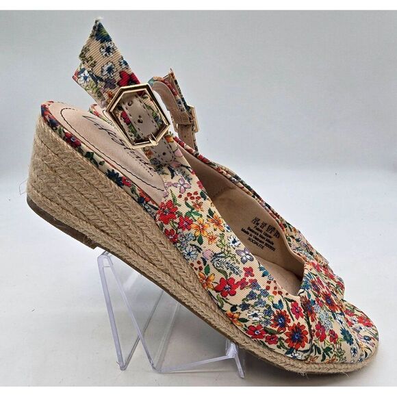 LifeStride Womens Floral Print Wedge Espadrille Sandals With Adjustable Straps & - Picture 2 of 8